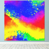 Toile Motif de peinture coloré arc-en-ciel (Insitu (Plancher de Bois))