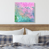 Toile motif de peinture rose et turquoise abstrait (Insitu(Chambre))