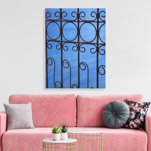 Toile Motif de porte en fer en bleu, Cuba (Insitu(Salon))