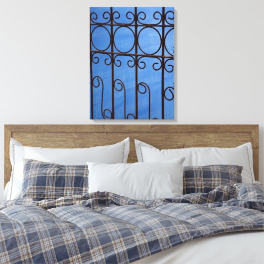 Toile Motif de porte en fer en bleu, Cuba (Insitu(Chambre))