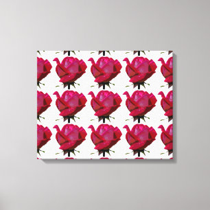 Toile motif de roses rouges