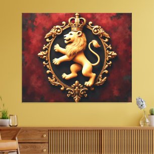 Toile Motif de tapisserie héraldique royale