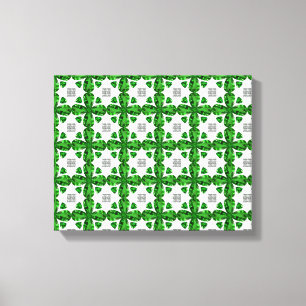 Toile Motif de trèfle vert