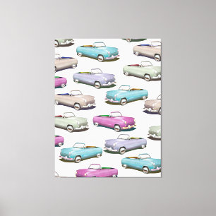 Toile Motif de voitures classiques vintage mignonnes