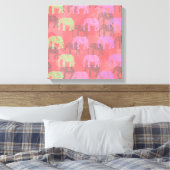 Toile motif d'éléphant fleuri tribal coloré (Insitu(Chambre))