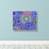 Toile Motif des cercles bleu et orange rétro (Insitu (Plancher de Bois))