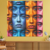 Toile Motif des faces colorées (Insitu(Salon))