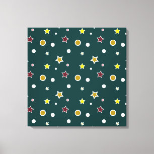 Toile Motif d'étoile festive sur sarcelle foncée