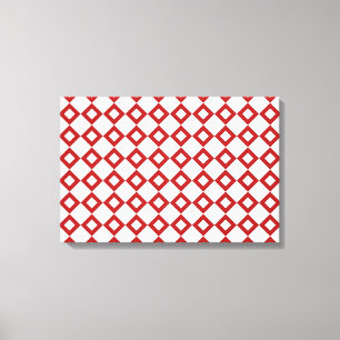 Toile Motif Diamant blanc et rouge