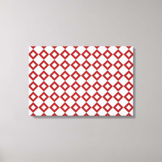 Toile Motif Diamant blanc et rouge (Recto)