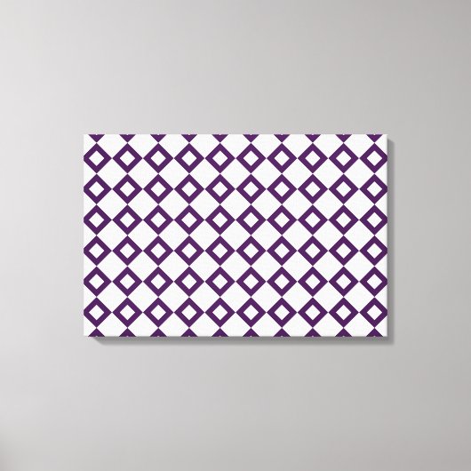 Toile Motif diamant blanc et violet (Recto)
