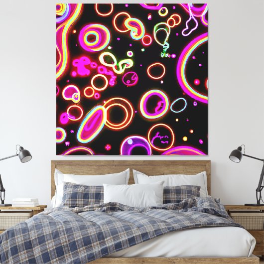 Toile Motif dynamique Neon Glow (Insitu(Chambre))