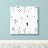 Toile Motif en plume rétro inspiré 6 (Insitu (Plancher de Bois))