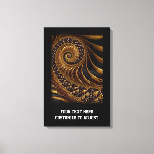 Toile Motif en spirale fractale brune moderne
