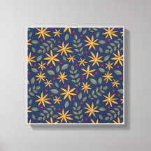 Motif floral doré, dessin botanique