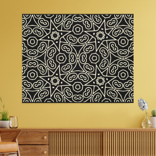 Toile Motif géométrique abstrait noir et blanc élégant