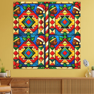 Toile Motif géométrique africain coloré