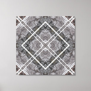 Toile Motif géométrique avec arbres enneigés d'hiver
