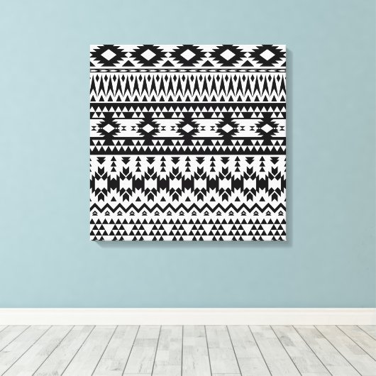 Toile motif géométrique Aztec noir et blanc (Insitu (Plancher de Bois))