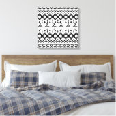 Toile Motif géométrique Aztec noir et blanc (Insitu(Chambre))