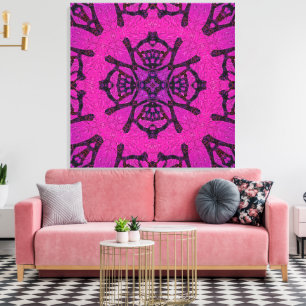 Toile Motif géométrique rose et violet intense