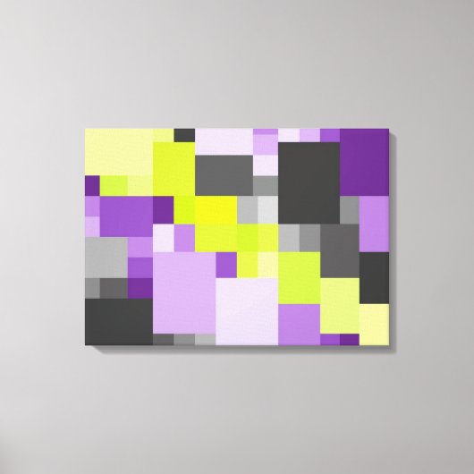 Toile Motif gris vert violet géométrique Abstrait (Recto)