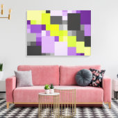 Toile Motif gris vert violet géométrique Abstrait (Insitu(Salon))