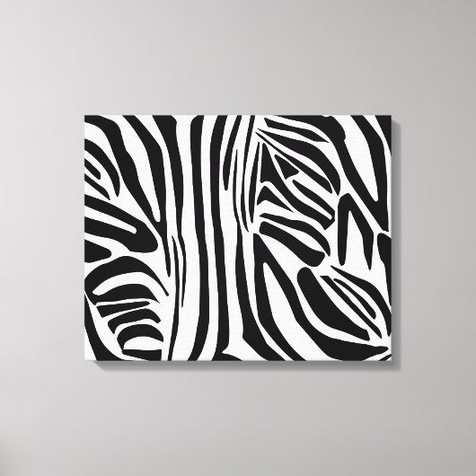 Toile Motif Imprimé Zèbre Noir et Blanc Audacieux (Recto)