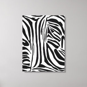 Toile Motif Imprimé Zèbre Noir et Blanc Gras