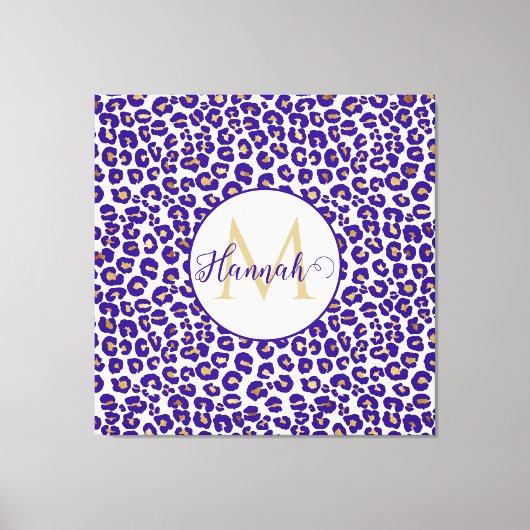 Toile Motif léopard pourpre et or (Recto)