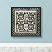 Toile Motif Mandala noir et blanc par Vision Studio (Insitu (Plancher de Bois))