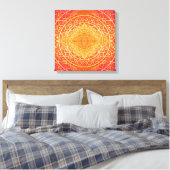 Toile Motif Mandala rouge or orange brillant (Insitu(Chambre))