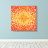 Toile Motif Mandala rouge or orange brillant (Insitu (Plancher de Bois))