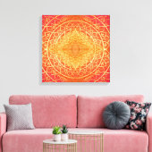 Toile Motif Mandala rouge or orange brillant (Insitu(Salon))