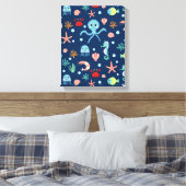 Toile Motif mignon de vie marine de l'océan (Insitu(Chambre))