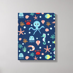 Toile Motif mignon de vie marine de l'océan