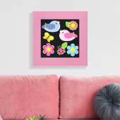 Toile Motif OISEAUX ET FLEURS (Insitu(Salon))