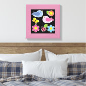 Toile Motif OISEAUX ET FLEURS (Insitu(Chambre))