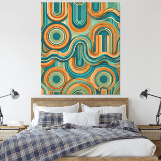 Toile Motif ondulatoire géométrique rétro des années 197