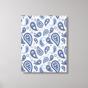 Toile Motif Paisley Bleu