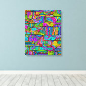 Toile Motif Peint À La Main Et Numériquement Art 5 (Insitu (Plancher de Bois))