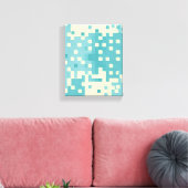 Toile Motif Pixel bleu et cyan (Insitu(Salon))