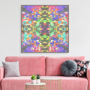 Toile Motif Pixelisé Au-Delà Des Couleurs De L'Arc-En-Ci