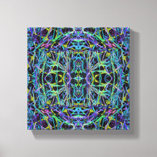 Toile Motif psychédélique en vert, violet et noir