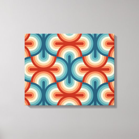Toile Motif Retro Summer Rainbow Stripes (Recto)