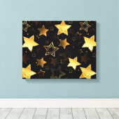 Toile Motif sans couture avec étoiles d'or (Insitu (Plancher de Bois))