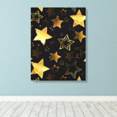 Toile Motif sans couture avec étoiles d'or (Insitu (Plancher de Bois))