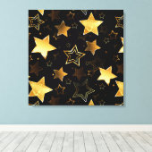 Toile Motif sans couture avec étoiles d'or (Insitu (Plancher de Bois))
