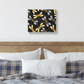 Toile Motif sans couture avec libellules d'or (Insitu(Chambre))