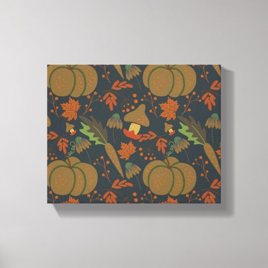 Toile Motif sans couture Citrouille et carotte arrière - (Recto)